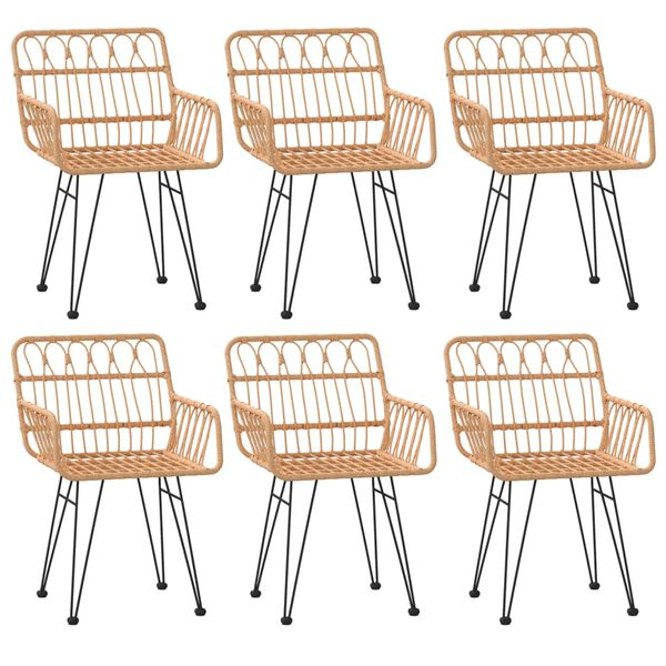 vidaXL spisebordssæt til haven 7 dele polyrattan