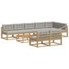 vidaXL Udend&oslash;rs sofagruppe 9 pcs Hvid og lysegr&aring; 79 x 79 x 37 cm