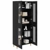 vidaXL Highboard Sort eg 69,5 x 34 x 180 cm Konstrueret tr&aelig;