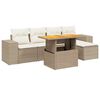 vidaXL sofas&aelig;t til haven 6 dele med hynder polyrattan beige