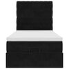 vidaXL osmannisk sengeramme med madrasser 90x190 cm fløjl sort
