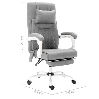 vidaXL kontorstol med massagefunktion stof grå