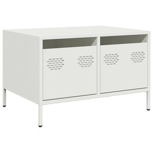 vidaXL tv-bord 68x50x43,5 cm koldvalset st&aring;l hvid