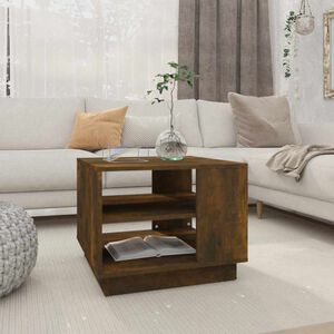 vidaXL sofabord 55x55x43 cm konstrueret tr&aelig; r&oslash;get egetr&aelig;sfarve