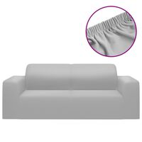 vidaXL elastisk 2-personers sofabetræk polyesterjersey grå