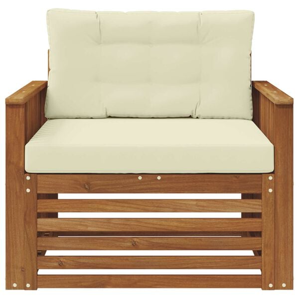 vidaXL Udend&oslash;rs sofagruppe Soli Akacietr&aelig; og polyester Naturfarvet