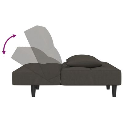 vidaXL 2-personers sovesofa med 2 puder fløjl mørkegrå