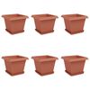 vidaXL Plantepotter 6 pcs Mursten R&oslash;d 33 x 33 x 26 cm Plastik