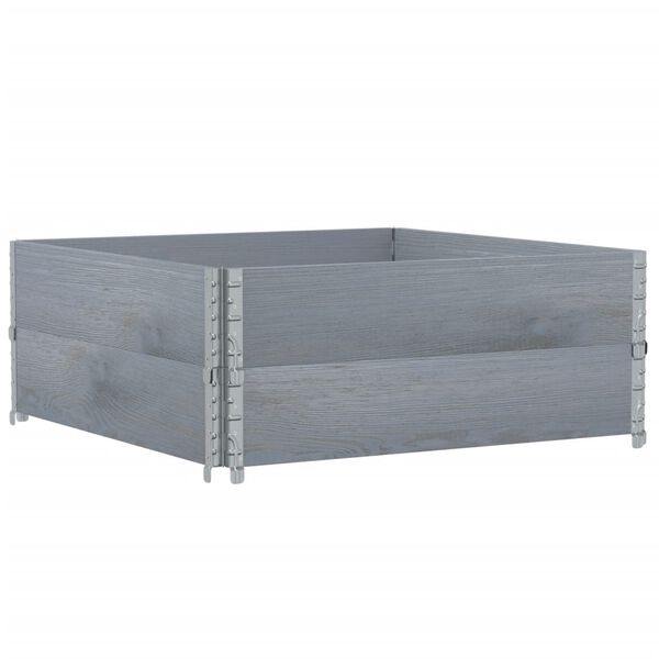 vidaXL pallerammer 2 stk. 100x100 cm massivt fyrretr&aelig; gr&aring;