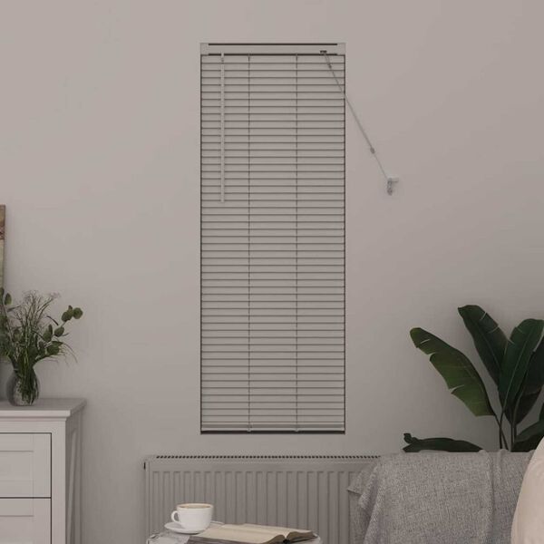 vidaXL Vindues Blind med gardiner Hvid Aluminium
