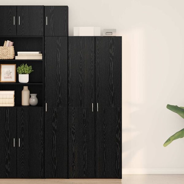 vidaXL Highboard Sort eg 70 x 42,5 x 185 cm Konstrueret tr&aelig;