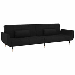 vidaXL 2-personers sovesofa med 2 puder fl&oslash;jl sort