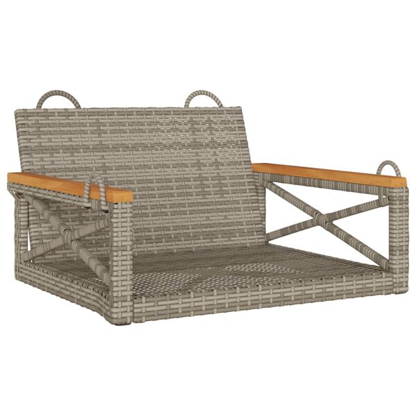 vidaXL gyngebænk 63x62x40 cm polyrattan grå