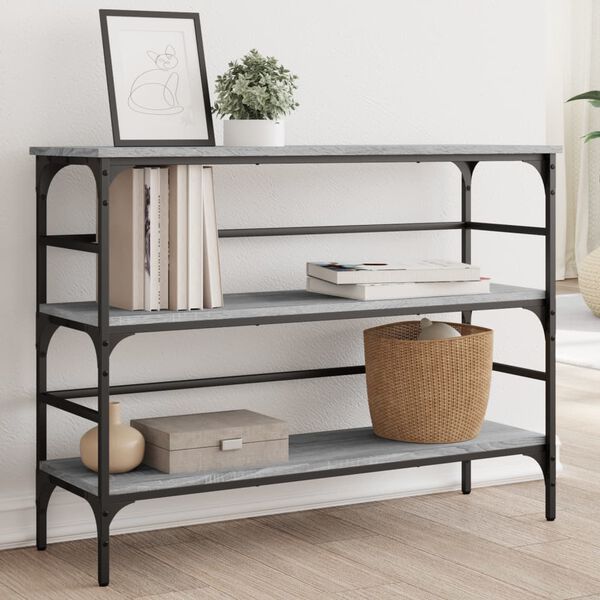 vidaXL konsolbord 100x32x75 cm konstrueret tr&aelig; gr&aring; sonoma-eg