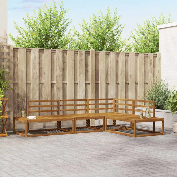 vidaXL Udend&oslash;rs sofagruppe 4 Stk Naturfarvet Massivt Akacietr&aelig;