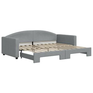 vidaXL daybed med udtr&aelig;k 90x200 cm stof lysegr&aring;