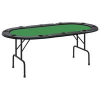 vidaXL foldbart pokerbord 10 pers. 206x106x75 cm grøn