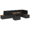 vidaXL Havesofa S&aelig;t 7 stk. Sort polyrattan
