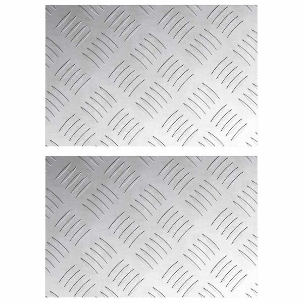 vidaXL Trappe Tread Rektangul&aelig;r 2 pcs S&oslash;lv 30 x 20 cm Aluminium