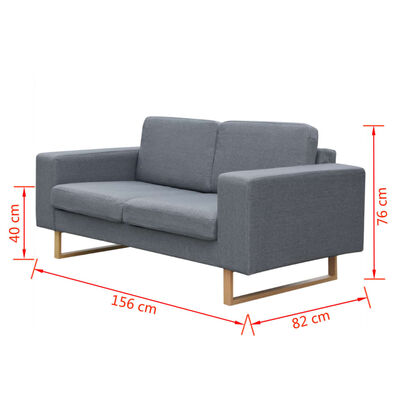 vidaXL 2-personers sofa stof lysegrå