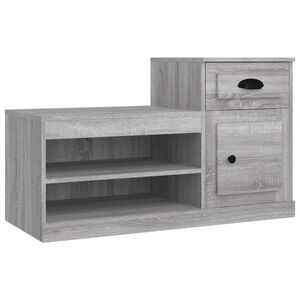 vidaXL skoskab 100x42x60 cm konstrueret tr&aelig; gr&aring; sonoma-eg