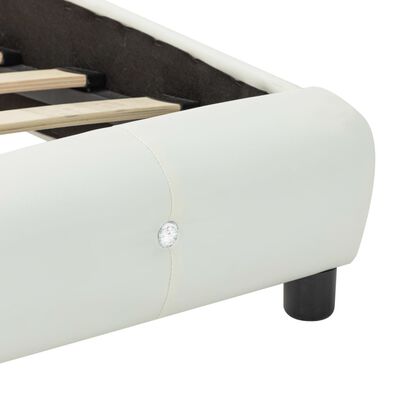 vidaXL sengestel med LED 160x200 cm kunstlæder hvid