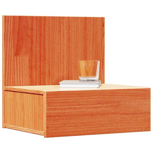 vidaXL Sengebord 2 pcs Voks brun 42 x 32,5 x 40 cm Massivt fyrretr&aelig;