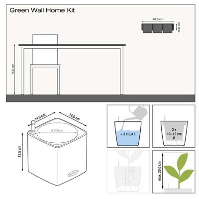 LECHUZA plantekrukker 3 stk. Green Wall Home Kit hvid