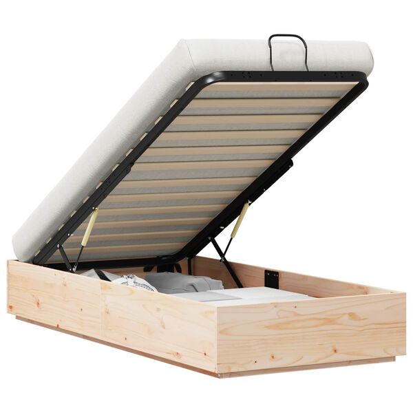 vidaXL Ottoman Sengestel Naturfarvet 80 x 200 cm Massivt fyrretr&aelig;