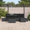 vidaXL Havesofa S&aelig;t med opbevaring 6 pcs Sort Poly rattan
