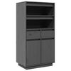 vidaXL h&oslash;jskab 60x40x116,5 cm massivt fyrretr&aelig; gr&aring;