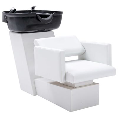 vidaXL frisørstol med vask og salonstol kunstlæder