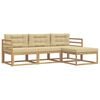 vidaXL Udend&oslash;rs sofagruppe 4 stk. Hvid og Beige Polyester