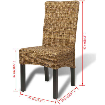 vidaXL spisebordsstole 4 stk. abacá og solidt mangotræ