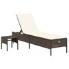 vidaXL loungesofa med bord og hynde polyrattan brun