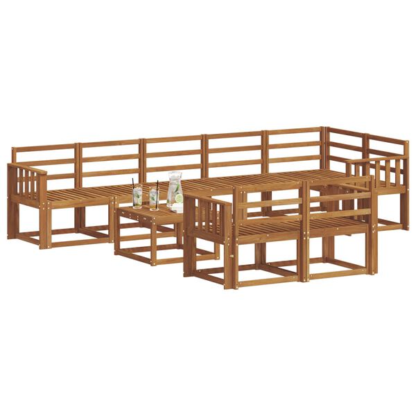 vidaXL Udend&oslash;rs sofagruppe 9 pcs Naturfarvet Massivt Akacietr&aelig;