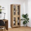 vidaXL Highboard Artisan Egetr&aelig; 69,5 x 34 x 180 cm Konstrueret tr&aelig;