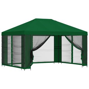 vidaXL Havel&aelig;ger med sidev&aelig;gge 4 &times; 3 m Gr&oslash;n Polyester og St&aring;l 190 gsm