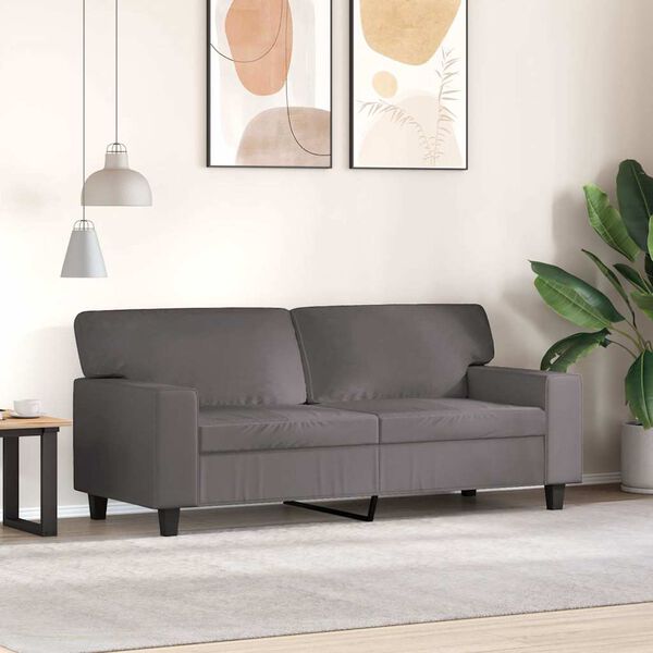 vidaXL 2-personers sofa 140 cm kunstl&aelig;der gr&aring;