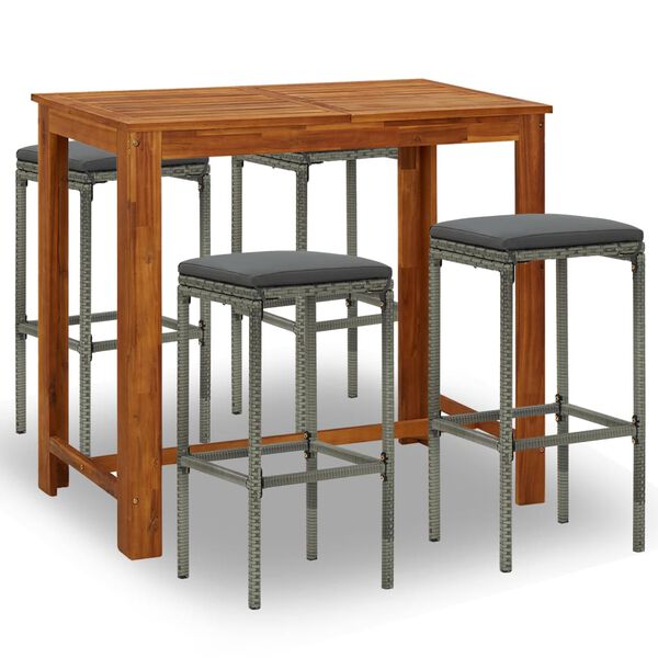 vidaXL bars&aelig;t til haven 5 dele med hynder gr&aring;