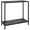 vidaXL konsolbord 80x35x75 cm h&aelig;rdet glas sort