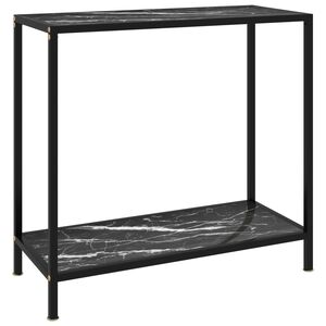 vidaXL konsolbord 80x35x75 cm h&aelig;rdet glas sort