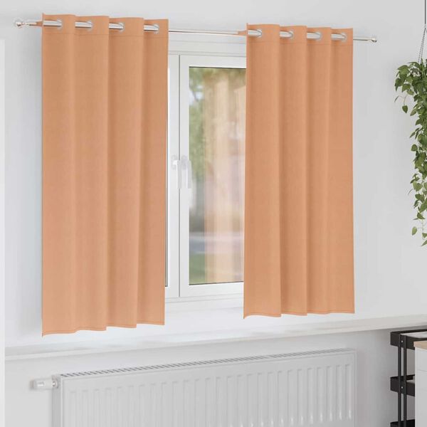 vidaXL M&oslash;rkl&aelig;gningsgardiner med ringe 2 pcs Lys Brun 175 x 140 cm