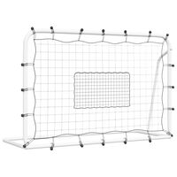 vidaXL fodbold-rebounder med net 184x61x123 cm stål og PE sort og hvid