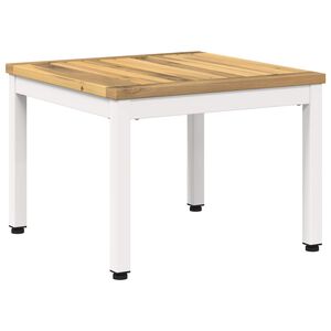 vidaXL Sofabord Hvid 49 x 48,5 x 36 cm Massivt Akacietr&aelig;