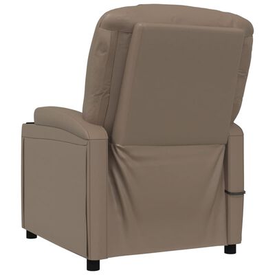 vidaXL løftestol med massagefunktion kunstlæder cappuccinofarvet