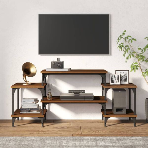 vidaXL tv-bord 117x35x52 cm konstrueret træ brun egetræsfarve