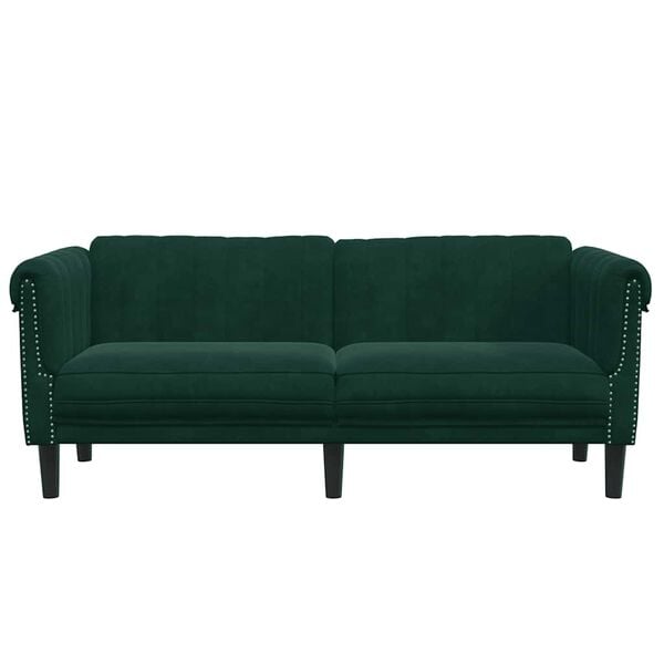 vidaXL 2-personers sofa velour m&oslash;rkegr&oslash;n