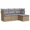 vidaXL sofas&aelig;t til haven 4 dele med hynder polyrattan beige