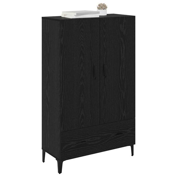 vidaXL Highboard Sort eg 70 x 31 x 115 cm Ingeni&oslash;rt tr&aelig; og jern